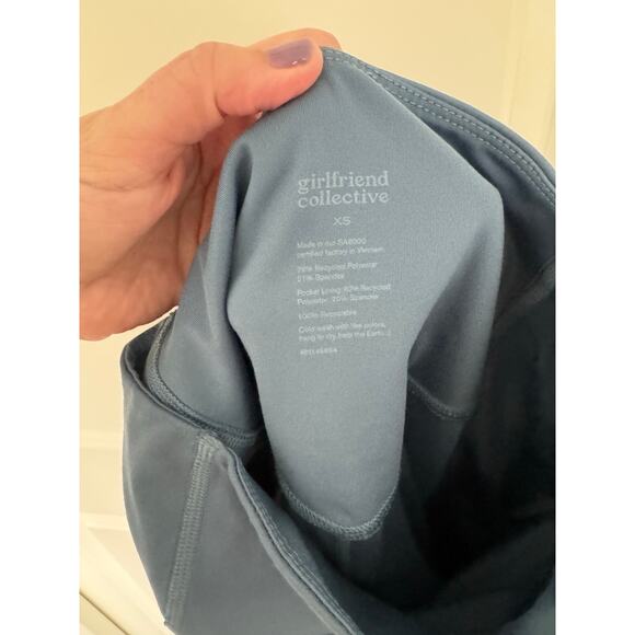 Girlfriend Collective Lake Compressive Pocket Run Short Blue XS - Picture 4 of 4